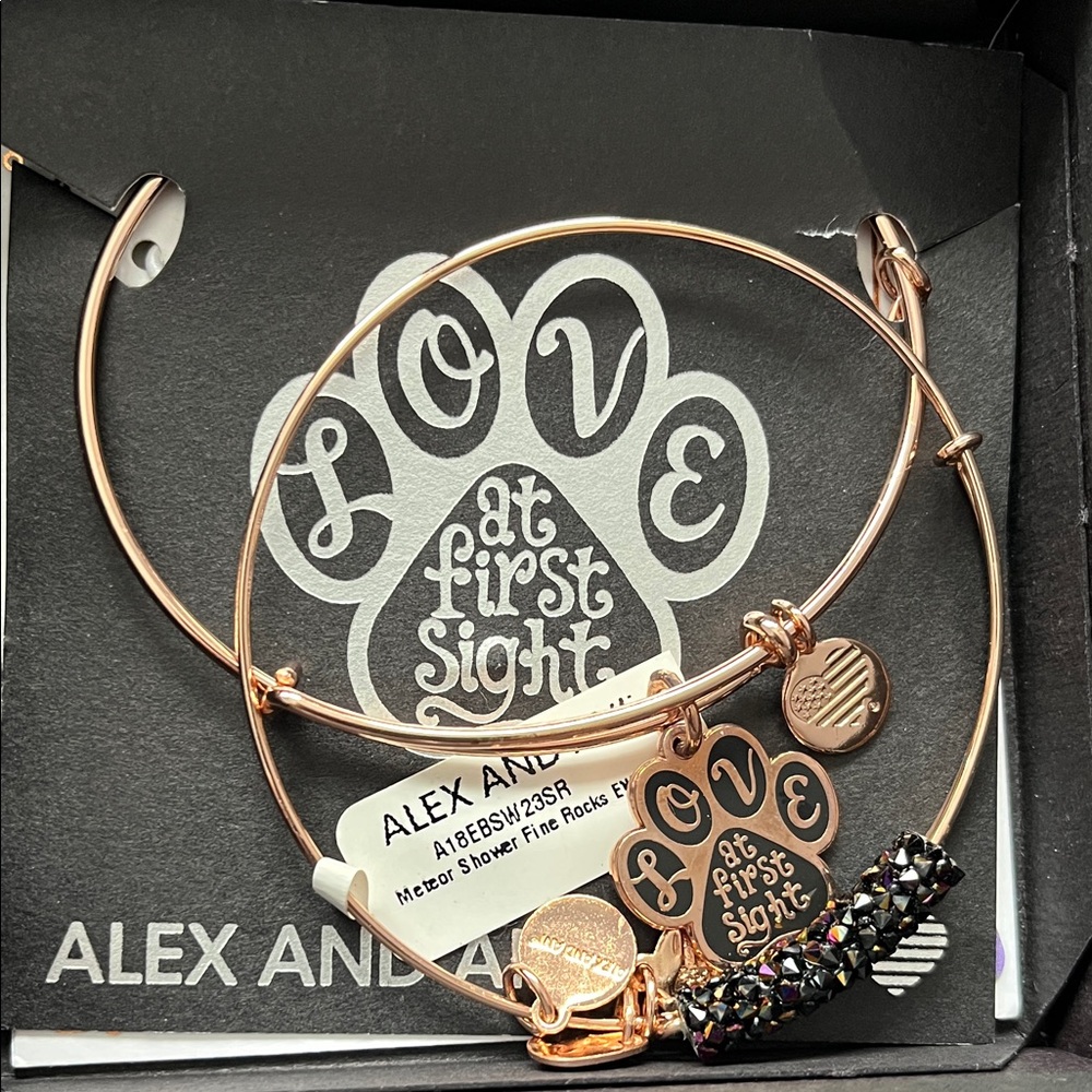 Alex and Ani Rose Gold Charm Bangles